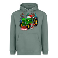 Sage farm tractor christmas Heavyweight Hoodie - MaliasSmallBusiness