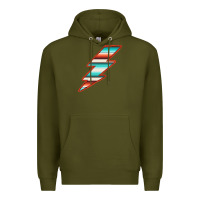 Army Green Teal and Orange Serape Lightning Premium Hoodie - Bettercallsaul