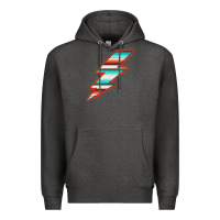 Charcoal Heather Teal and Orange Serape Lightning Premium Hoodie - Bettercallsaul