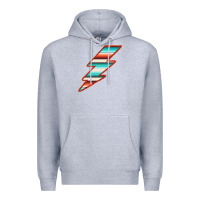 Heather Grey Teal and Orange Serape Lightning Premium Hoodie - Bettercallsaul