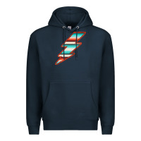 Navy Teal and Orange Serape Lightning Premium Hoodie - Bettercallsaul