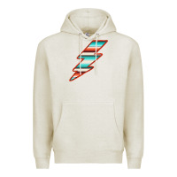 Oatmeal Heather Teal and Orange Serape Lightning Premium Hoodie - Bettercallsaul