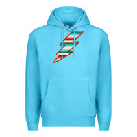 Ocean Blue Teal and Orange Serape Lightning Premium Hoodie - Bettercallsaul