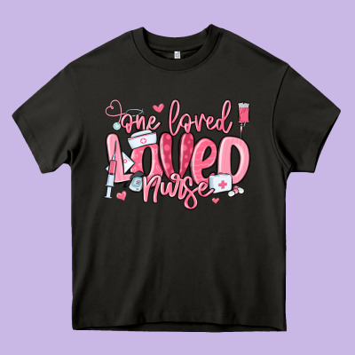 One Loved Nurse Valentine's Day Heavy Core Tee Designed By Maliassmallbusiness