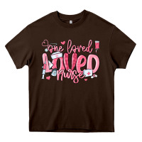 Chocolate Brown one loved nurse valentine's day Heavy Core Tee - MaliasSmallBusiness