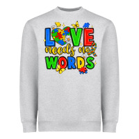 Heather Grey love needs no words Heavyweight Sweatshirt - JahusDesignShop