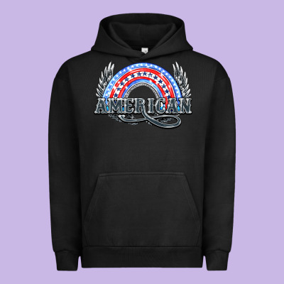American Rainbow Urban Hoodie Designed By Howdyjamesfarm