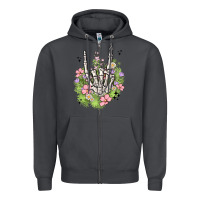Smoke skeleton flowers Zipper Hoodie - MaliasSmallBusiness