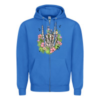 True Royal skeleton flowers Zipper Hoodie - MaliasSmallBusiness