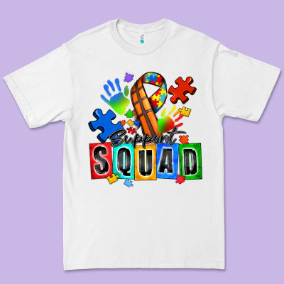 Basketball Support Squad Autism Premium Tee Designed By Zillion Design Studio