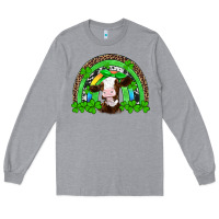 Heather Grey st patricks cow rainbow Long Sleeve Tee - Artiststas