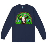 Navy st patricks cow rainbow Long Sleeve Tee - Artiststas