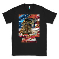 Black usa flag and leopard with boots 12 oz regular can cooler Classic Tee - Artiststas