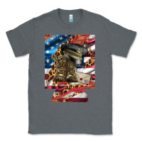 Usa Flag And Leopard With Boots 12 Oz Regular Can Cooler Classic Tee | Teevron