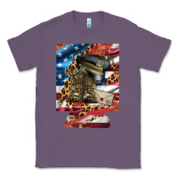 Lavender usa flag and leopard with boots 12 oz regular can cooler Classic Tee - Artiststas