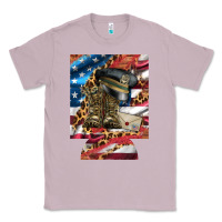 Lilac usa flag and leopard with boots 12 oz regular can cooler Classic Tee - Artiststas