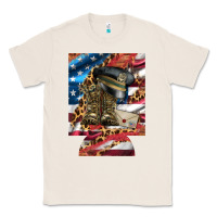 Natural usa flag and leopard with boots 12 oz regular can cooler Classic Tee - Artiststas