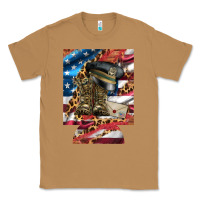 Toasted Coconut usa flag and leopard with boots 12 oz regular can cooler Classic Tee - Artiststas