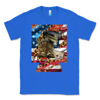 True Royal usa flag and leopard with boots 12 oz regular can cooler Classic Tee - Artiststas