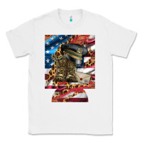 White usa flag and leopard with boots 12 oz regular can cooler Classic Tee - Artiststas