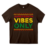 Chocolate Brown juneteenth vibes only Heavy Core Tee - Artiststas