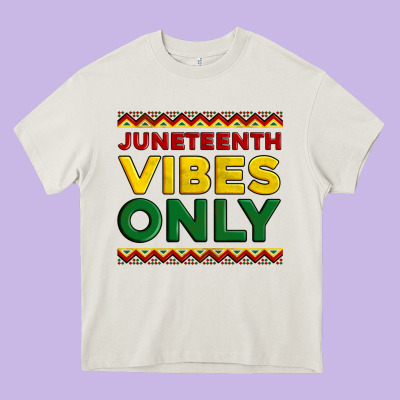 Juneteenth Vibes Only Heavy Core Tee Designed By Artiststas