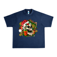 Navy christmas skull and gift Urban Heavy Tee - AdoDesignShop