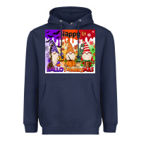 Navy happy hallothanksmas gnomies Heavyweight Hoodie - MaliasSmallBusiness