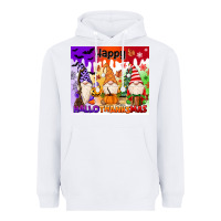 White happy hallothanksmas gnomies Heavyweight Hoodie - MaliasSmallBusiness