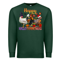 Sports Green Happy Hallothanksmas Chick Premium Sweatshirt - BundleAndBundleShop