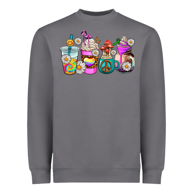 Hippie Coffee Cups Heavyweight Sweatshirt by AdoDesignShop | Teevron