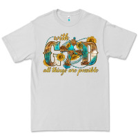 Dove Grey with god all things are possible with cross Premium Tee - texasbilliewilder