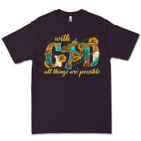 Plum with god all things are possible with cross Premium Tee - texasbilliewilder