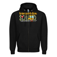 Black transportation squad Zipper Hoodie - MaliasSmallBusiness
