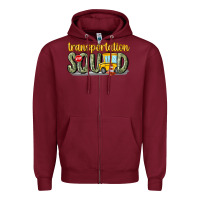 Burgundy transportation squad Zipper Hoodie - MaliasSmallBusiness