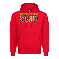 Red transportation squad Zipper Hoodie - MaliasSmallBusiness
