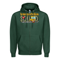 Sports Green transportation squad Zipper Hoodie - MaliasSmallBusiness