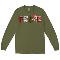 Army Green peace christmas Long Sleeve Tee - AdoDesignShop
