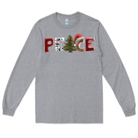 Heather Grey peace christmas Long Sleeve Tee - AdoDesignShop