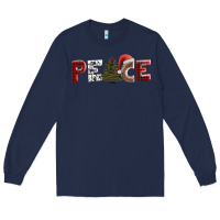 Navy peace christmas Long Sleeve Tee - AdoDesignShop