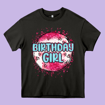 Birthday Girl Heavy Core Tee Designed By Maliassmallbusiness