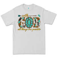 Dove Grey with god all things are possible with gemstone Premium Tee - texasbilliewilder