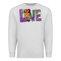 Dove Grey Mardi Gras Love With Gnome Premium Sweatshirt - BundleAndBundleShop
