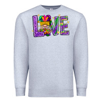 Heather Grey Mardi Gras Love With Gnome Premium Sweatshirt - BundleAndBundleShop