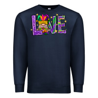 Navy Mardi Gras Love With Gnome Premium Sweatshirt - BundleAndBundleShop