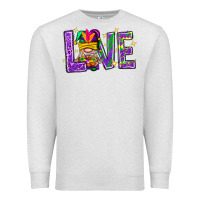 Oatmeal Heather Mardi Gras Love With Gnome Premium Sweatshirt - BundleAndBundleShop