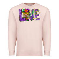 Pale Pink Mardi Gras Love With Gnome Premium Sweatshirt - BundleAndBundleShop