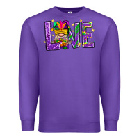 Purple Mardi Gras Love With Gnome Premium Sweatshirt - BundleAndBundleShop