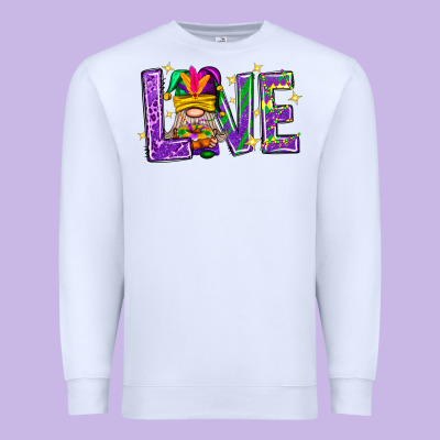 Mardi Gras Love With Gnome Premium Sweatshirt Designed By Bundleandbundleshop