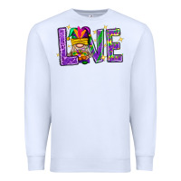 White Mardi Gras Love With Gnome Premium Sweatshirt - BundleAndBundleShop